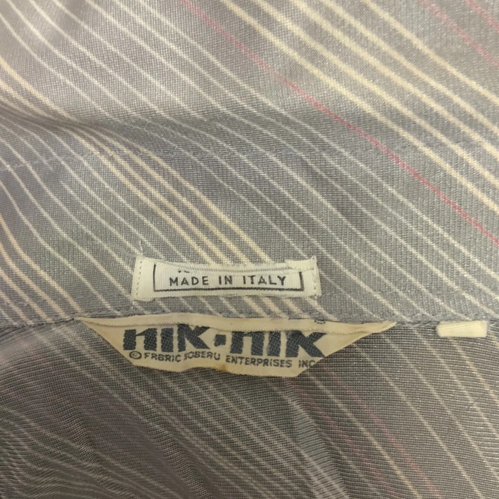 Vintage 70s Disco Button Down Shirt Nik Nik Dagger Collar Medium Made In Italy - Picture 3 of 4